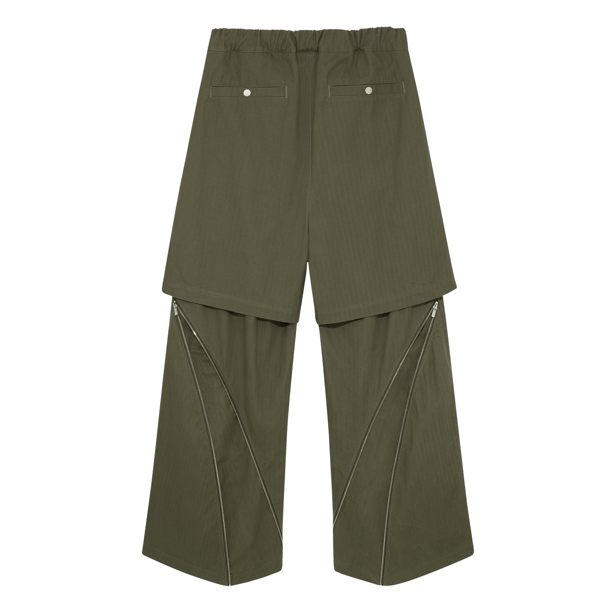 FFFPOSTALSERVICE Zip Trouser パンツ Double Layered Zip Trousers-Army — FFFPOSTALSERVICE